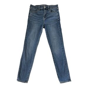 American Eagle Next Level Stretch Skinny Blue Jeans Size 10 Casual Cool Lived In